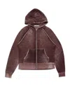 Acne Studios Zip Hoodie In Brown