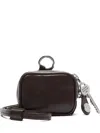 Acne Studios Zip Leather Headphones Case In Brown