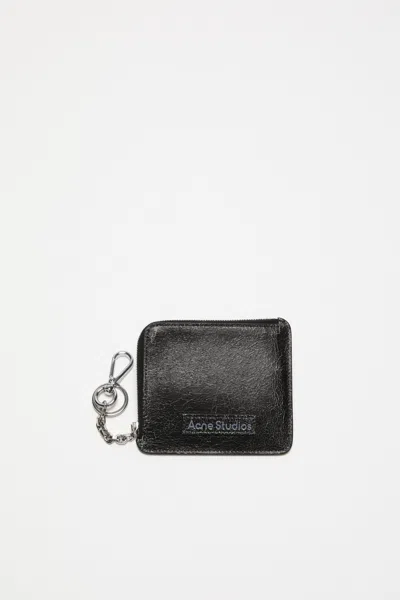 Acne Studios Zip Leather Wallet In Black