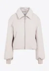 Acne Studios Owella Wool Felt Bomber Jacket Faded Grey In Gray