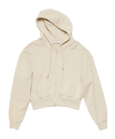 Acne Studios Zip-up Cotton Sweatshirt In Nude