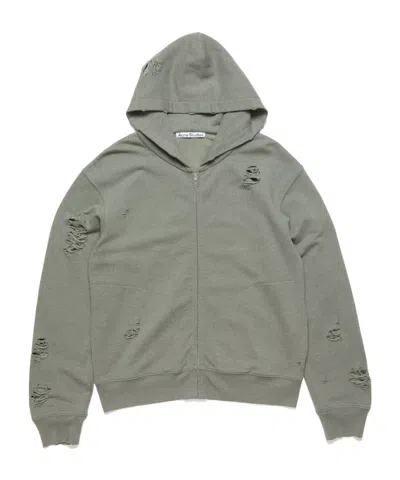 Acne Studios Zip-up Hoodie In Gray