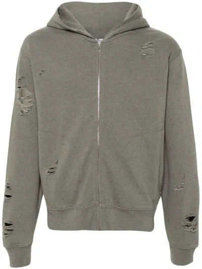 Acne Studios Zip-up Hoodie In Moss Green
