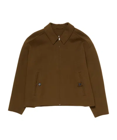 Acne Studios Zip-up Long Sleeved Jacket In Brown