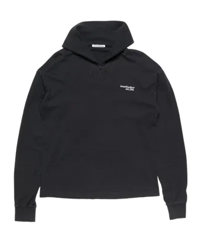 ACNE STUDIOS ACNE STUDIOS HALF ZIP LOGO SWEATSHIRT