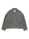 Acne Studios Zip-up Shirt Jacket In Gray