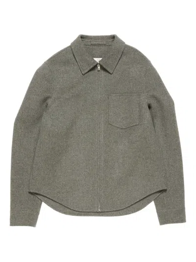 Acne Studios Zip-up Shirt Jacket In Gray