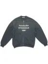 Acne Studios Sweatshirt Black Vintage Effect With Zip In Blue