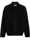 Acne Studios Zip-up Wool Shirt Jacket In Schwarz