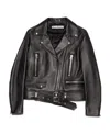 Acne Studios Black Leather Mock Biker Jacket In Black