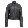 Acne Studios Zipped Biker Jacket In Black Lamb Leather In Black