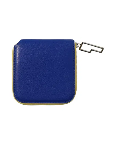 Acne Studios Zipped Wallet In Blue Leather