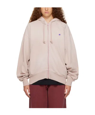 Acne Studios Beige Zip Hoodie In Dusty Beige