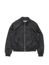 Acne Studios Short Jacket Structured Collar Elasticated Hem In Black