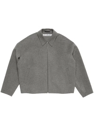 Acne Studios Wool Bomber Jacket In Grey