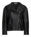 Acne Studios Double Breasted Leather Jacket Jackets Black In Black