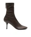 Acne Studios Round-toe Leather Ankle Boots In Brown