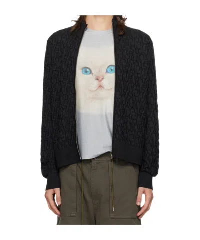 Acne Studios Zippered Cardigan In Black
