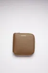 Acne Studios Zippered Wallet In Camel Brown