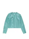 Acne Studios Zip-up Leather Jacket In Blue