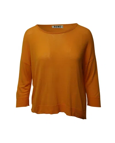 Acne Studios Zola Crew Knit Top In Orange Cotton