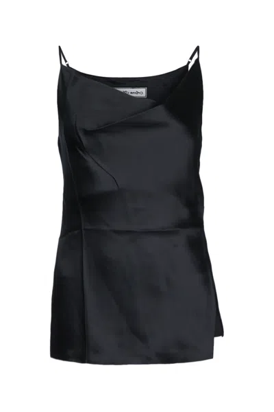 Acne Studios -style Viscose Shell Top For Women In Black