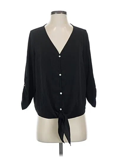 Pre-owned Acoa Collection 3/4 Sleeve Blouse In Black