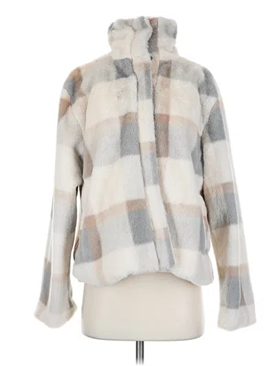 Pre-owned Acoa Collection Faux Fur Jacket In Gray