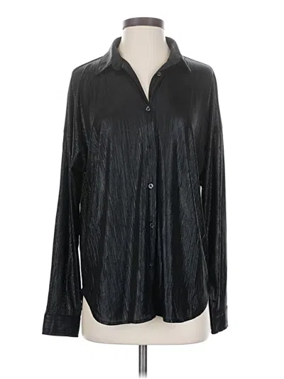 Pre-owned Acoa Collection Long Sleeve Blouse In Black