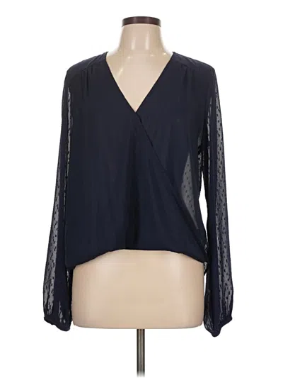 Pre-owned Acoa Collection Long Sleeve Blouse In Blue