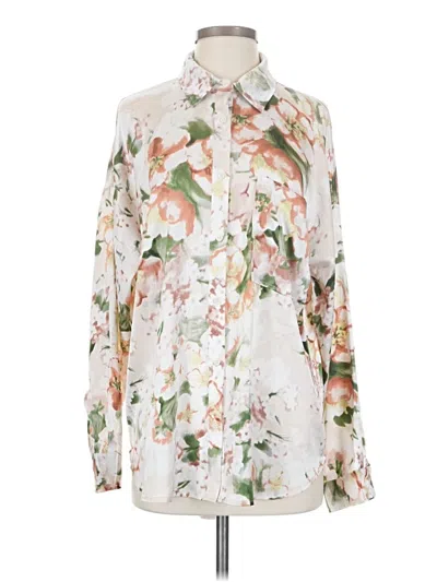 Pre-owned Acoa Collection Long Sleeve Blouse In Ivory