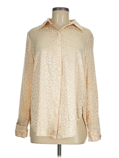 Pre-owned Acoa Collection Long Sleeve Blouse In Tan