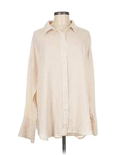Pre-owned Acoa Collection Long Sleeve Blouse In White
