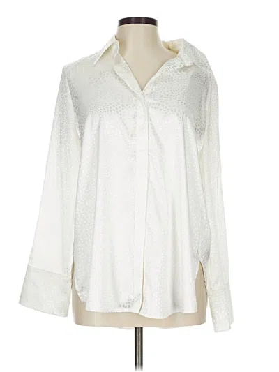 Pre-owned Acoa Collection Long Sleeve Blouse In White