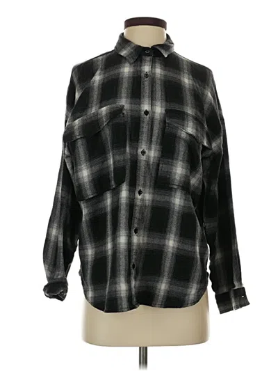 Pre-owned Acoa Collection Long Sleeve Button Down Shirt In Black