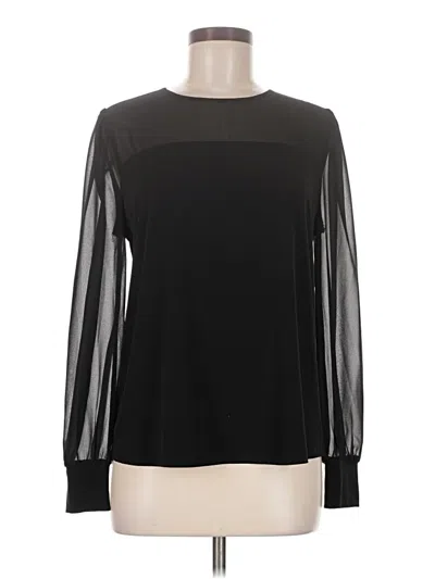 Pre-owned Acoa Collection Long Sleeve Top Black Mock Neckline Tops
