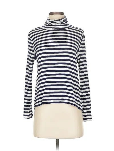 Pre-owned Acoa Collection Long Sleeve Top Ivory Turtleneck Tops