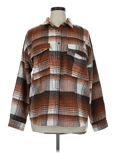 Pre-owned Acoa Collection Poncho In Brown