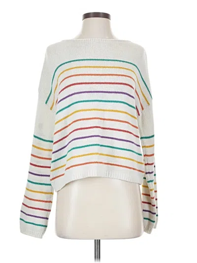 Pre-owned Acoa Collection Pullover Sweater In White