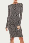 Acoa Space-dyed Ribbed-knit Mini Dress In Brown Multi In Multi