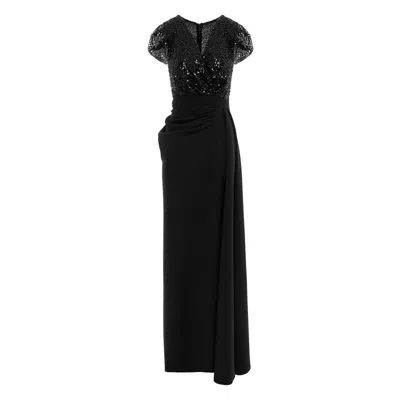 Acob À Porter Women's Black Kelly Hand Embellished Gown