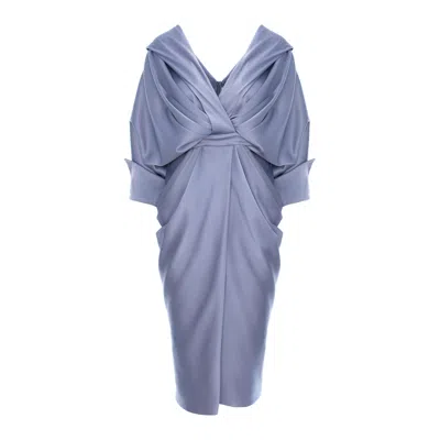Acob À Porter Women's Draped Midi Dress Grey