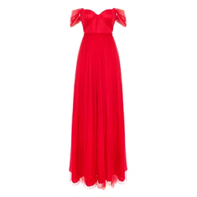 Acob À Porter Women's Monica Red Long Tulle Dress