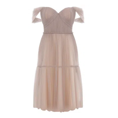 Acob À Porter Women's Natalie Draped Tulle Midi Dress - Grey