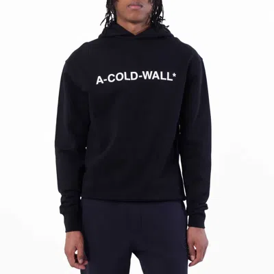 A-cold-wall* A Cold Wall Essential Logo Cotton Hoodie In Black