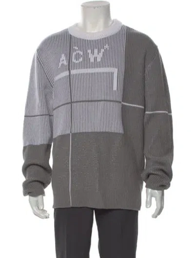 Pre-owned A-cold-wall* Colorblock Pattern Crew Neck Pullover W/ Tags In Gray