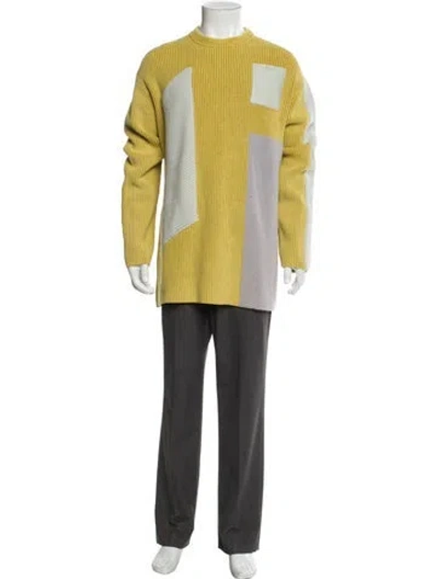 Pre-owned A-cold-wall* Crew Neck Long Sleeve Cardigan In Yellow