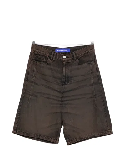 A-cold-wall* Cromer Dyed Panelled Shorts In Brown