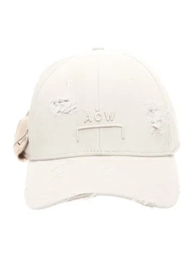 Pre-owned A-cold-wall* Distressed Embroidered Baseball Hat W/tags In Neutrals