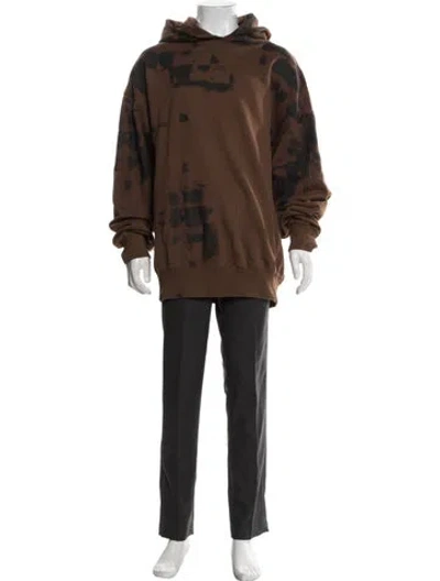 Pre-owned A-cold-wall* Graphic Print Crew Neck Hoodie In Brown